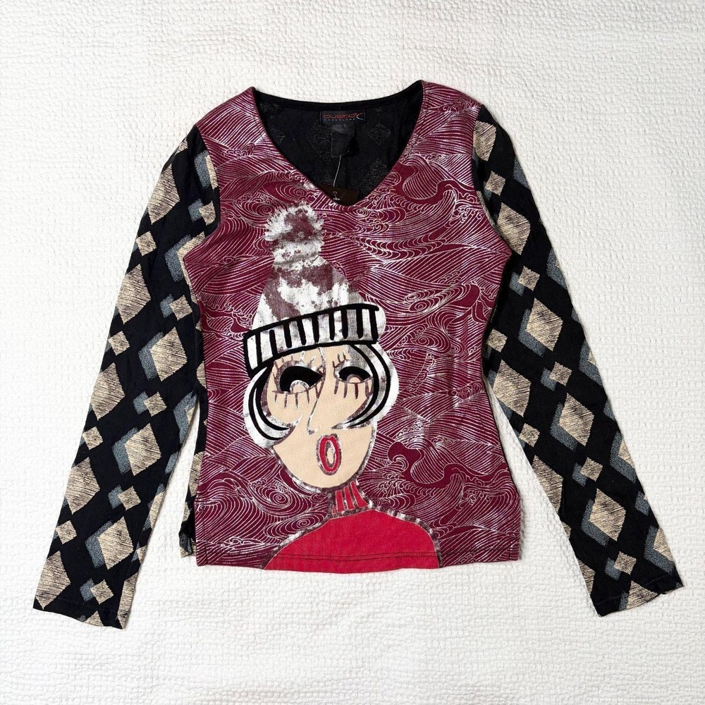 Custo Barcelona metallic graphic long sleeve